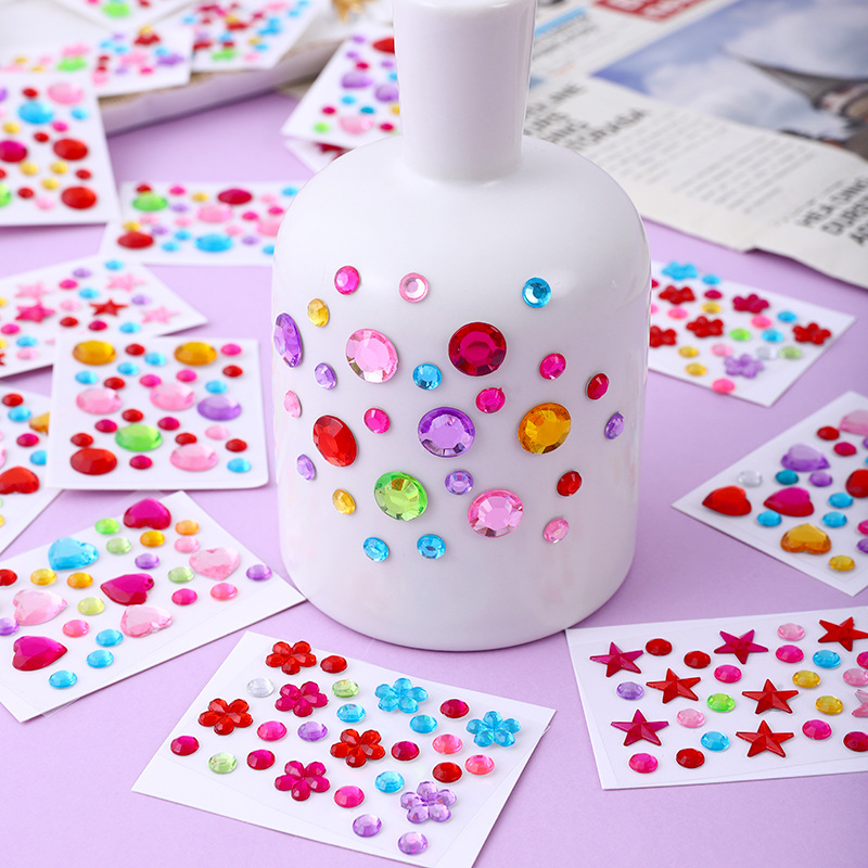 Phone Cases Diy - Gorące, kolorowe akrylowe naklejki z diamentami,